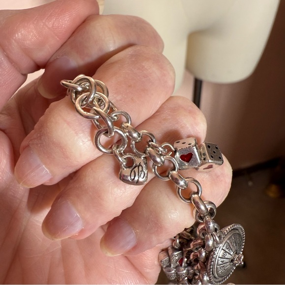 Brighton Silver vintage Vegas Charm Bracelet Cards Martinis - Picture 9 of 17